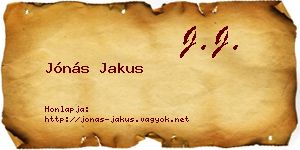 Jónás Jakus névjegykártya